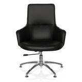 Sillón de diseño SHAKE 300 negro con tapizado y base en estrella brillante de hjh OFFICE – vista de 360° (vista frontal 0°)
