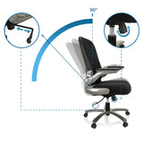 Mecanismos de ajuste e inclinación de 90 grados del respaldo de la Silla giratoria XXL INSTRUCTOR T I de hjh OFFICE