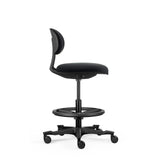 Silla de trabajo WORK MF2 negra con aro reposapiés y base con ruedas de hjh OFFICE