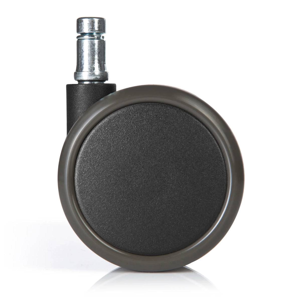 Ruedas para sillas 5x ROLO FREE 11mm/65mm negras para suelos duros con perno plateado de hjh OFFICE – vista de 360° (vista trasera 180°)