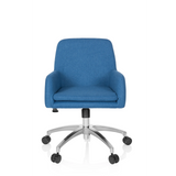 Silla Home Office SHAKE 400 azul con reposabrazos y base de cinco ruedas de hjh OFFICE – vista de 360° (vista frontal 0°)