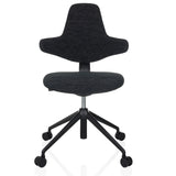 Silla de oficina profesional PALIANO negra con acolchado y base de cinco ruedas de hjh OFFICE – vista de 360° (vista frontal 0°)