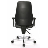 Vista posterior de la Silla de oficina profesional P91 AL.G3 en gris con base de estrella y ruedas de Topstar