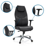 Reposacabezas y reposabrazos ajustables del Sillón de oficina profesional FERRARA de hjh OFFICE