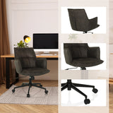Silla Home Office SOLAO LIFE en color gris oscuro con base de ruedas y reposabrazos de hjh LIVING