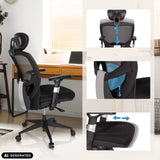 Reposacabezas, soporte lumbar y asiento ajustables de la silla alta gama VENUS BASE de hjh OFFICE (imagen generada por IA)