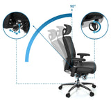 Ajuste de inclinación y ajuste del respaldo hasta 90 grados de la Silla de oficina profesional NOVA de hjh OFFICE