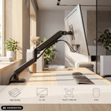 Soporte de monitor Ergomount GF1 negro para pantallas de hasta 32 pulgadas y 9 kg de hjh OFFICE (imagen generada por IA)
