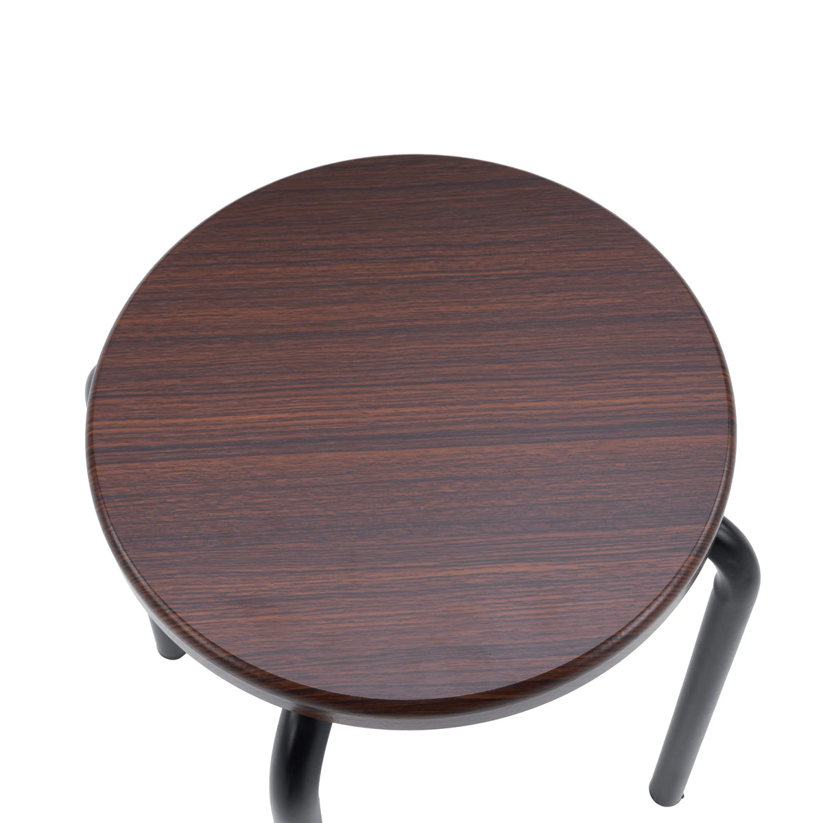 Asiento redondo con efecto nogal del Taburete ALRANDA de hjh LIVING