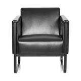 Sillón tapizado negro BALI BLACK con reposabrazos y estructura de hjh OFFICE – vista de 360° (vista frontal 0°)