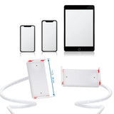Soporte para teléfono móvil y tableta FLEXMOBI I en color blanco con una anchura de 11,5 - 18 cm de hjh OFFICE