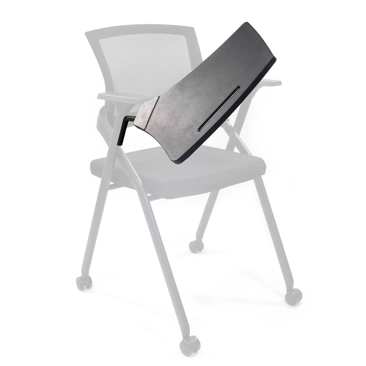 Bandeja de escritura negra TABLET PRIORITY II como Accesorios para sillas de hjh OFFICE – vista de 360° (vista trasera 180°)