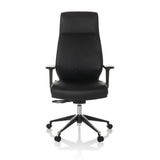 Sillón de oficina profesional VITORO ECO negro con reposabrazos y base de cinco ruedas de hjh OFFICE – vista de 360° (vista frontal 0°)