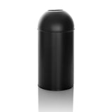 Papelera negra CLEAN OR 50 con tapa abovedada y una abertura superior de hjh OFFICE – vista de 360° (vista frontal 0°)