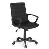 Silla Home Office STAR-TEC CL300 negra con reposabrazos y base de cinco ruedas de MyBuero – vista de 360° (vista frontal en diagonal 40°)