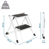 Dibujo dimensional de la Escalera plegable SOLID W1 con una altura de 44 cm y una capacidad de carga de 150 kg de hjh OFFICE