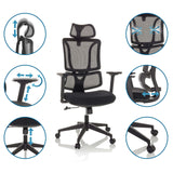 Silla Home Office ERGOMY en negro con diversas opciones de ajuste de MyBuero
