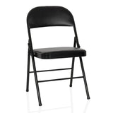 Silla plegable TUDELA H negra con tapicería de cuero sintético de hjh OFFICE – vista de 360° (vista frontal 15°)