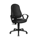 Silla de oficina profesional CALIFORNIA 25 HD negra con reposabrazos y base con ruedas de Topstar