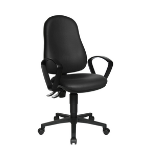 Silla de oficina profesional CALIFORNIA 25 HD negra con reposabrazos y base con ruedas de Topstar