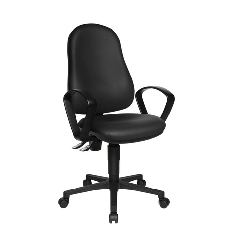 Silla de oficina profesional CALIFORNIA 25 HD negra con reposabrazos y base con ruedas de Topstar