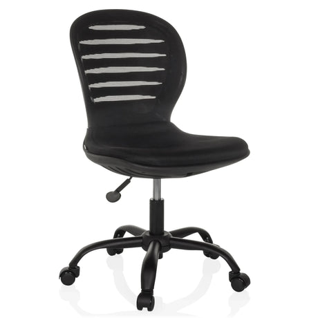 Silla Home Office CASLA negra con respaldo de malla y cinco ruedas de hjh OFFICE