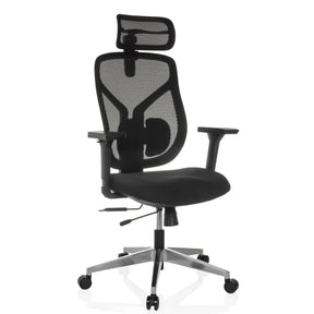 Silla alta gama CASSILIS B con malla negra y reposacabezas de hjh OFFICE