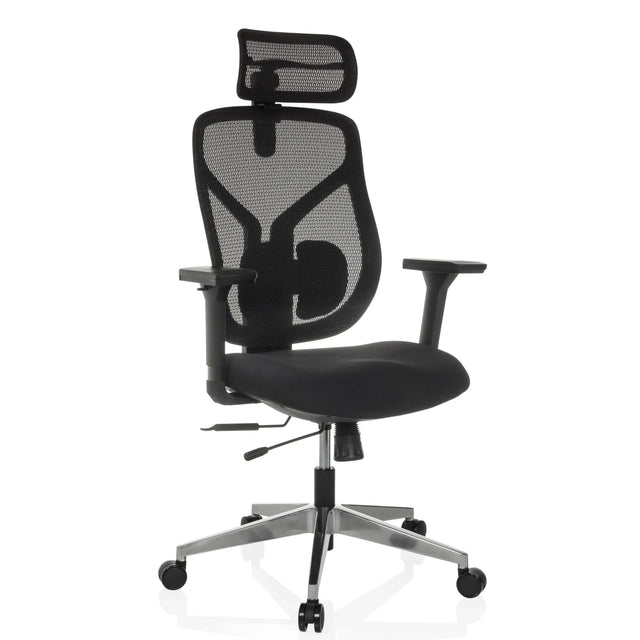 Silla alta gama CASSILIS B con malla negra y reposacabezas de hjh OFFICE