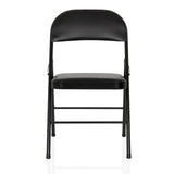 Silla plegable TUDELA H negra con tapicería de cuero sintético de hjh OFFICE – vista de 360° (vista frontal 0°)