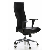 Sillón de alta gama MURANO 20 negro con reposabrazos y base de cinco ruedas de hjh OFFICE – vista de 360° (vista frontal en diagonal 60°)