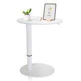 Escritorio de pie blanco STAND III con tablero redondo y base redonda de hjh OFFICE
