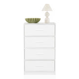Cómoda ESTORIA blanca con cuatro cajones, decorada con un cuenco y una lámpara de mesa de hjh LIVING