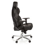 Silla gaming GAMEBREAKER COLOSSUS negra con reposabrazos y base brillante de cinco ruedas de hjh OFFICE – vista de 360° (vista lateral 80°)