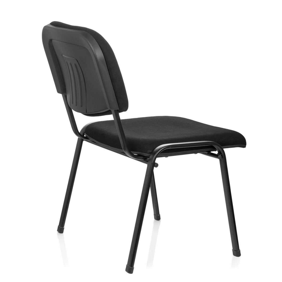 Silla de cuatro patas negra XT 600 XL con tapizado en el asiento y el respaldo de hjh OFFICE – vista de 360° (vista trasera en diagonal 120°)