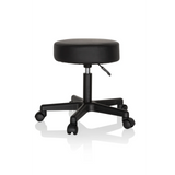 taburete giratorio negro OPERATOR I con asiento acolchado y base de cinco ruedas de hjh OFFICE – vista de 360° (vista frontal 20°)