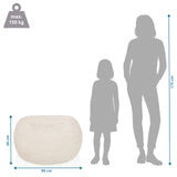 Dibujo dimensional del Puf Sitzolo R de 90 × 50 cm y carga máxima de 150 kg de hjh LIVING