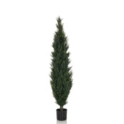 Planta artificial verde CEDRUS de forma esbelta con maceta negra de hjh OFFICE