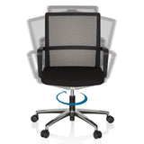 Función giratoria de 360 grados de la Silla de oficina profesional MOVE-TEC NET 3D en negro de hjh OFFICE