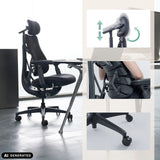 Silla alta gama LiberNovo Omni con reposacabezas ajustable y base con ruedas de Libernovo (imagen generada por IA)