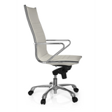 Sillón de oficina profesional PARIBA III color crema con reposabrazos y base de cinco ruedas de hjh OFFICE – vista de 360° (vista lateral 80°)