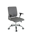 Sillón de oficina Home Office CHARLES I en gris oscuro con reposabrazos y base brillante de hjh OFFICE
