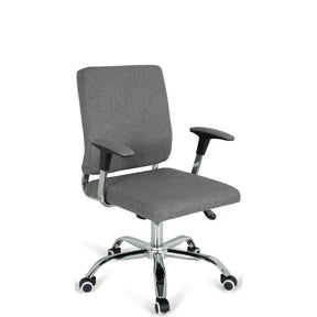 Sillón de oficina Home Office CHARLES I en gris oscuro con reposabrazos y base brillante de hjh OFFICE
