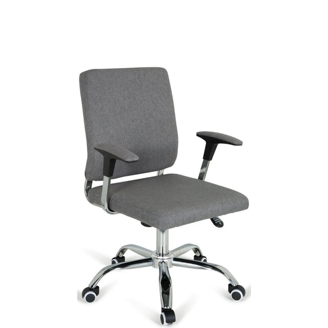 Sillón de oficina Home Office CHARLES I en gris oscuro con reposabrazos y base brillante de hjh OFFICE