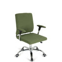 Sillón de oficina Home Office CHARLES I con tapicería de tela verde y base brillante de hjh OFFICE