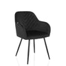 Silla de comedor CHARVELLE negra con funda de terciopelo, respaldo acolchado y cuatro patas de hjh LIVING
