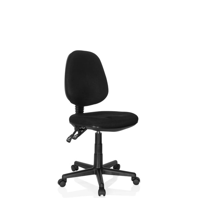 Silla Home Office CITY 25 negra con tapizado de tela y base con ruedas de hjh OFFICE