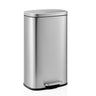 Papelera Clean 15 plateada de acero inoxidable con pedal y tapa de hjh OFFICE