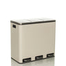 Papelera Clean 9 beige con tres compartimentos y pedales plateados de hjh OFFICE
