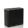 Papelera Clean 9 negra con tres compartimentos y asas plateadas de hjh OFFICE