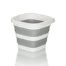 Contenedor plegable CLEAN SILE en gris y blanco con sección central flexible y plegable de hjh OFFICE